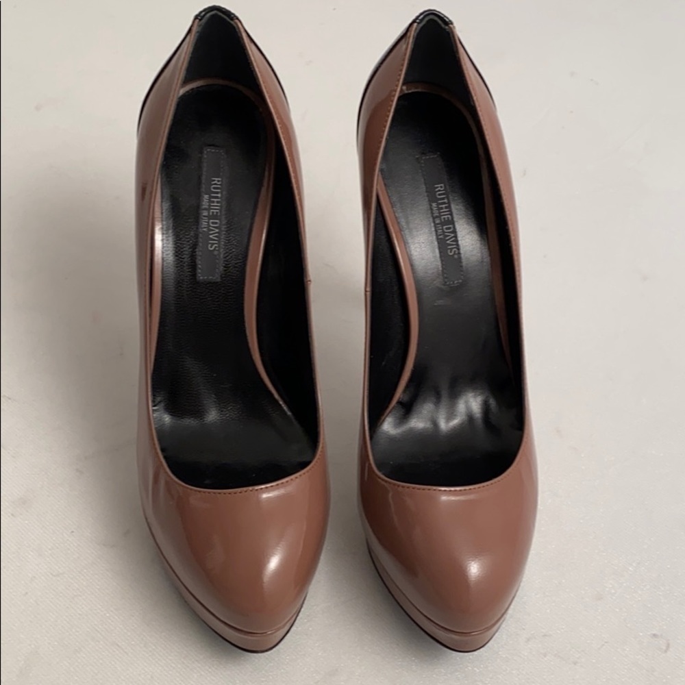 Ruthie Davis brown black two-tone platform stiletto heels 39 - Picture 3 of 15